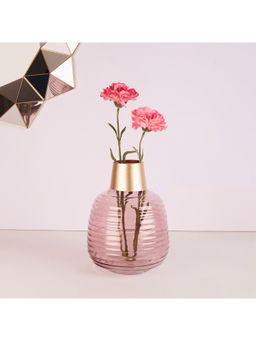 HomeTown - Pot Glass Vase in Blush Colour