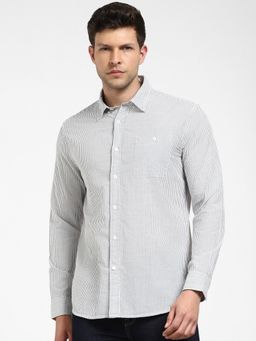 Selected - White Striped Full Sleeves Shirt