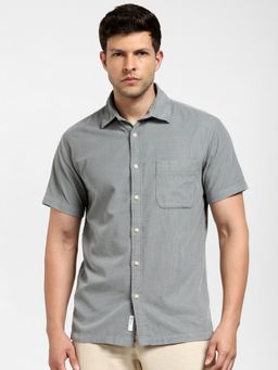 Selected - Grey Corduroy Short Sleeves Shirt
