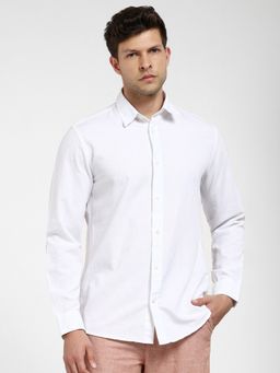 Selected - White Linen Full Sleeves Shirt