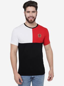 JadeBlue - Men Multi Color Colorblock Slim Fit T Shirt