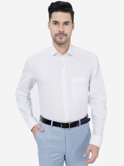 Greenfibre - Men White Printed Regular Fit Formal Shirt