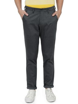 Greenfibre - Men's Grey Solid Neo Fit Casual Trouser