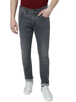 Greenfibre - Men's Washed Mid Grey Cotton Stretch Narrow Fit Jeans