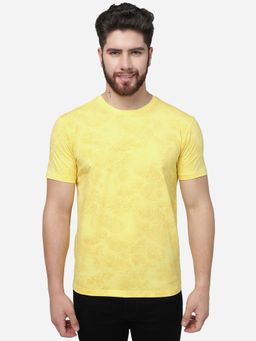 JadeBlue - Men Yellow Printed Slim Fit T Shirt