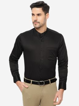 Metal - Men Black Solid Slim Fit Formal Shirt