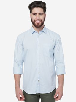 Greenfibre - Men Light Blue Smart Fit Semi Casual Shirt