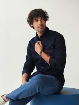 Andamen - Indigo Wave Shirt Slim