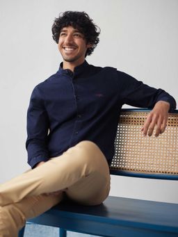 Andamen - Dark Indigo Mandarin Slim