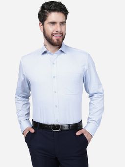 JadeBlue - Men Light Blue Cotton Regular Fit Solid Formal Shirt