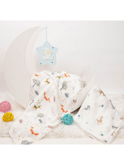 Kicks and Crawl - Multi-Color Fun In Forest Muslin Swaddles (Pack Of 2)