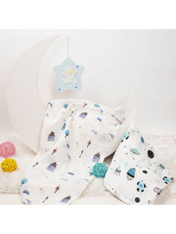 Kicks and Crawl - Multi-Color Midnight Space Explorer Muslin Swaddles (Pack Of 2)