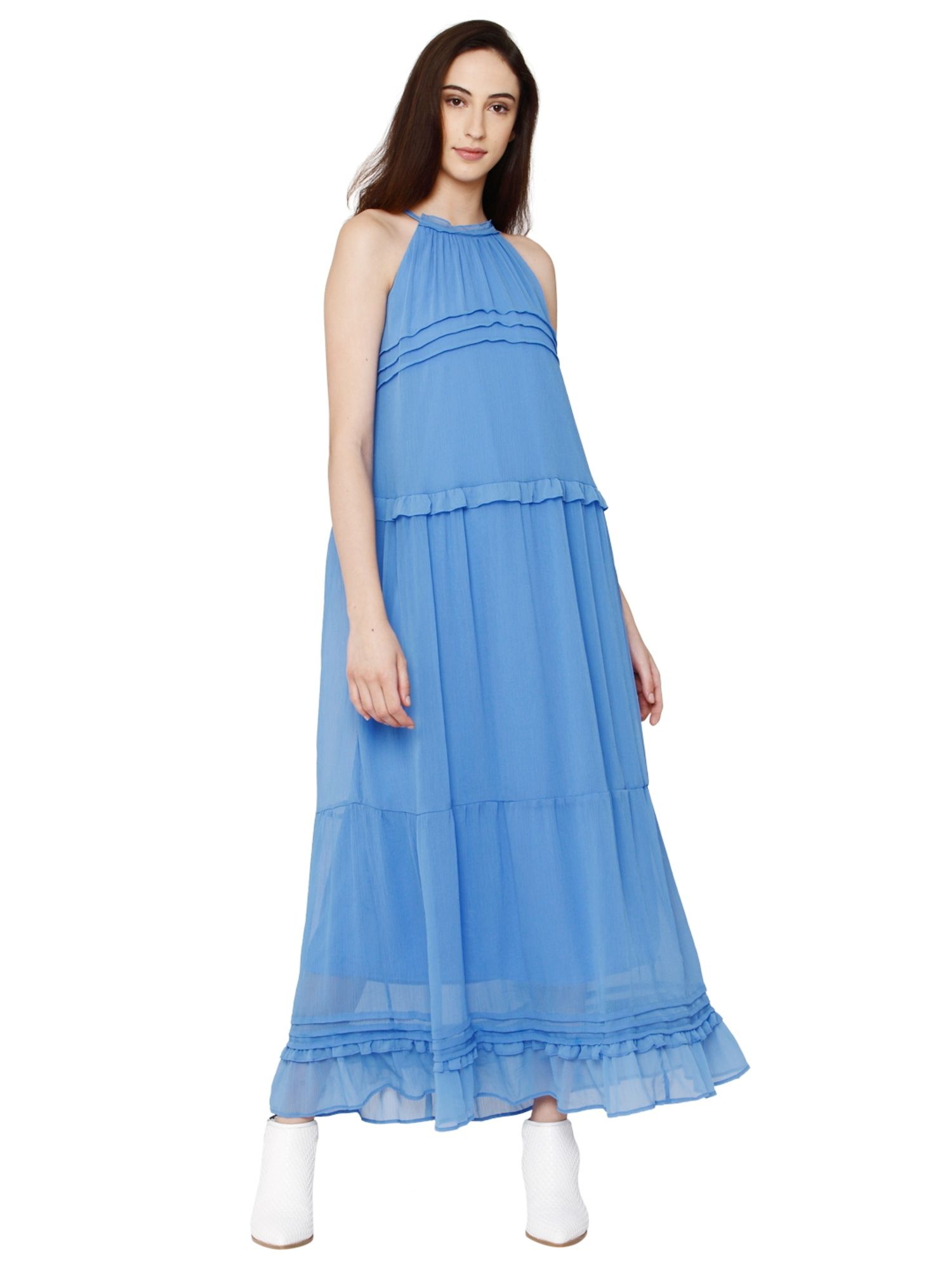 vero moda maxi smock dress in bold print