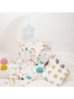 Kicks and Crawl - Multi-Color Magical Creatures Muslin Swaddles (Pack Of 2)