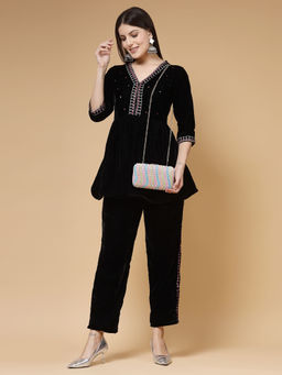 Anekaant - Adorn Pastel Multi Wave Embellished Faux Silk Clutch