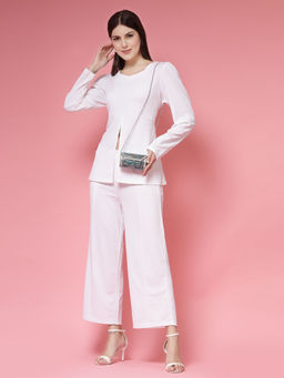 Anekaant - Mosaic Turquoise Blue & Silver Mosaic Embellished Metal Clutch with Detachable Strap