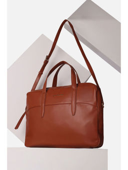 Van Heusen - Women Brown Solid Formal Laptop Bag