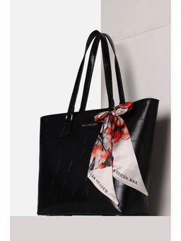 Van Heusen - Women Black Textured Casual Handbag