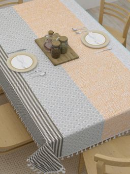 Home Affairs - Cotton 4-Seater Table Cover With Tassels Dining Table Protector