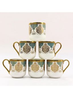 Femora - Premium Ceramic Royal Crowned Coffee & Tea Cup 180 Ml