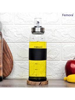 Femora - Oil Dispenser - Glass Oil Bottle - Cooking Oil Dispenser 500Ml