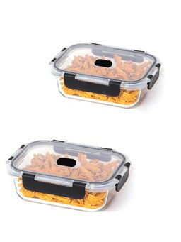 Femora - Borosilicate Containers With Detachable & Break Free Lids, 1500 Ml (Pack of 2)