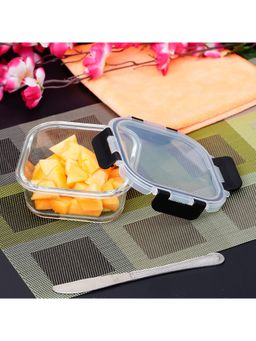 Femora - Borosilicate Square Glass Container With Detachable & Break Free Lid - 500 Ml