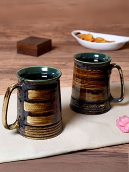 Unravel India - Ceramic Beer Mugs (Pack of 2)