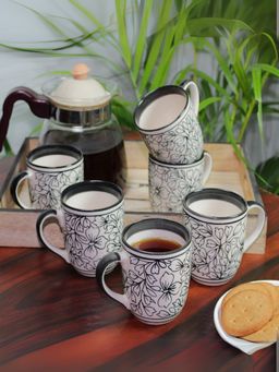 Unravel India - Ceramic Tea/Coffee Mugs (Pack of 6)
