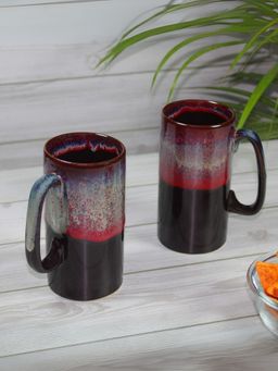 Unravel India - Studio Glazed Ceramic Beer Mugs (Pack of 2)