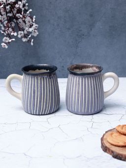 Unravel India - Studio Glazed Ceramic Tea/Coffee Mugs (Pack of 2)