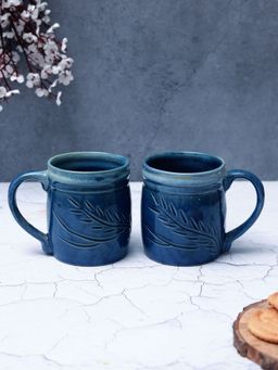 Unravel India - Studio Glazed Ceramic Tea/Coffee Mugs (Pack of 2)