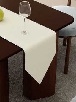 Home Affairs - Decorative Table Runner With Lace Trim - Off White