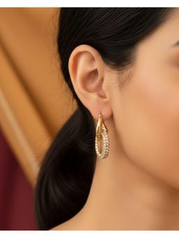 Shopsiiri - White Ellipse Halo Glow Drop Earrings