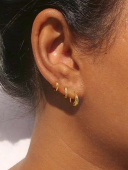 Shopsiiri - White Stone Trio Chic Earrings (Pack of 3)