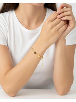 Shopsiiri - Gold Lily Heart Bracelet
