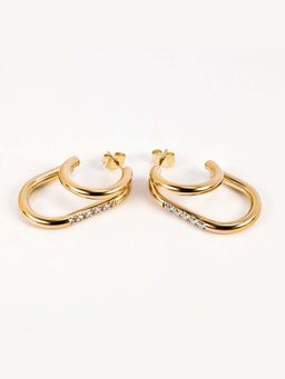 Shopsiiri - White Lustrous Hoop Earrings