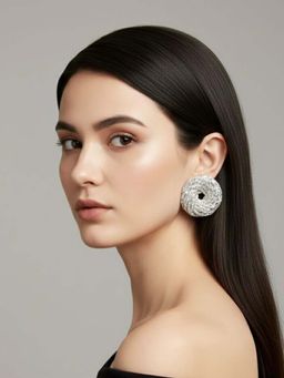 Shopsiiri - Silver Disco Luxe Studs