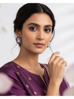 Shopsiiri - Floral Polki Stud Earrings