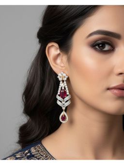 Shopsiiri - Ruby Teardrop Cascade Earrings