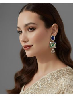 Shopsiiri - Navratan Mosaic Drop Earrings