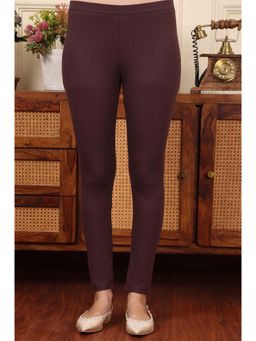 W - Brown Solid Leggings