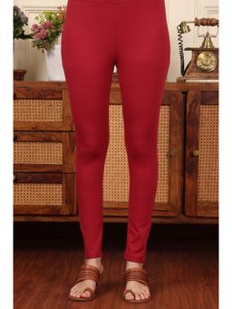 W - Maroon Solid Leggings