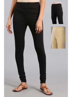 W - Multi-Color Solid Churidar (Pack of 2)