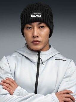 Puma - Unisex Black Porsche Legacy Ribbed Mid Crown Beanie