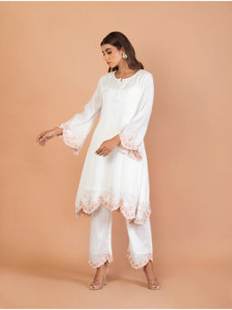 Jiraazi - Zeba Muslin Peach Co-Ord (Set of 2)