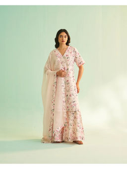 Shetab Kazmi - Kashish Grace Pink Sharara with Kurta and Dupatta (Set of 3)