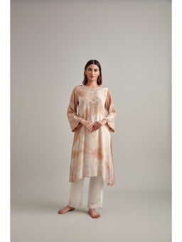 Vedika Soni - Brown Tie And Dye Kurta with Pant (Set of 2)