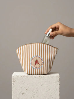 ETCETERA - Stripe Right Vanity Pouch -Hot Chillies Beige