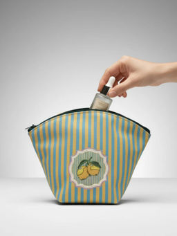 ETCETERA - Stripe Right Vanity Pouch - Limoncello Green